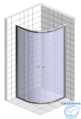 Душевое ограждение Bas Infinity R-120-G-CH профиль хром, стекло матовое (без поддона)