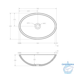 Раковина на столешницу 50 см ABBER Kristall AT2802Emerald