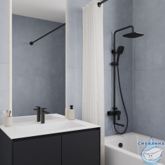 Смеситель для умывальника, чёрный матовый, Maze, Milardo, MAZBL00M01