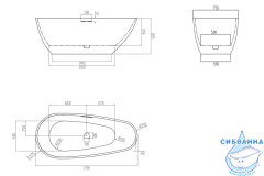 Ванна из искусственного камня ABBER Dortmund 170x75 AM9911BW