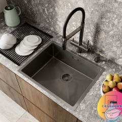 Мойка, нерж.сталь, универсального монтажа, графит, 540*440,  Edifice, IDDIS, EDI54G0i77