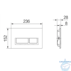 Кнопка смыва Calypso CS002-CML (хром)
