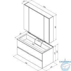 Тумба Aquanet Алвита 100 белый с раковиной Фортуна 100