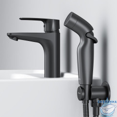 Cмеситель с гигиеническим душем Am.Pm Gem F90A03022 (черный матовый)