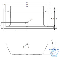 Акриловая ванна Riho Lugo 190x80 с каркасом