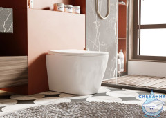 Унитаз приставной безободковый Abber Bequem AC1113 с сиденьем Soft Close (микролифт) (белый)