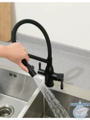 Смеситель кухни Frap F4397-6 (черный матовый)