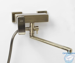 Смеситель для ванны WasserKRAFT Exter 1602L с душевым гарнитуром (бронза)