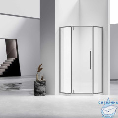 Душевое ограждение Vincea Slim-N 90x90 профиль вороненая сталь, стекло прозрачное VSP-4SN900CLGM