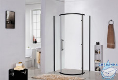Душевое ограждение Encanto Belloblack 90x90 см профиль черный, стекло прозрачное ES090.1110B (без поддона)