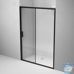 Дверь в нишу AM.PM Gem W90G-140-1-195BM 140 см профиль черный, стекло матовое