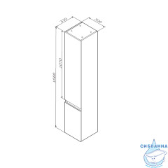 Шкаф пенал Am.Pm X-Joy R 30 черный матовый M85ACHR0306BM