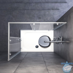 Душевое ограждение AM.PM Gem W90G-404-120280-MT 120x80 профиль хром, стекло прозрачное (без поддона)