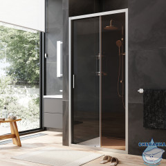 Дверь в нишу AM.PM Gem W90G-100-1-195MBr 100 см профиль хром, стекло бронзовое