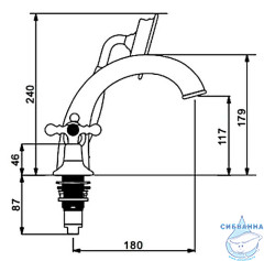 Смеситель для ванны на борт Gappo G1189-6 с аксессуарами (золото)