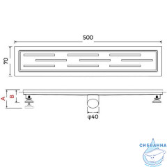 Дренажный трап для душа Gappo G85007-1 500 с решеткой (сатин)