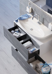 Тумба Aqwella Clarberg Genesis 100 белый глянец с раковиной Escape 90 см