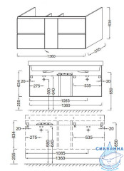 Тумба под раковину Jacob Delafon Soprano 140 EB1332-E10 квебекский дуб