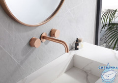 Смеситель для раковины встраиваемый ABBER Wasser Kreis AF81122MRG (розовое золото матовое)