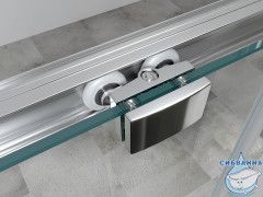 Дверь в нишу ABBER Schwarzer Diamant AG301005 100x190 профиль хром, стекло прозрачное