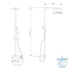Душевая стойка ABBER Daheim AF8220NGL без излива, оружейная сталь