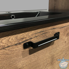 Тумба напольная Comforty Бредфорд 90 дуб темный с раковиной Comforty 90E черная