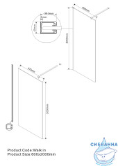 Душевое ограждение Vincea Walk-In 120 см профиль черный, стекло прозрачное VSW-1H120CLB
