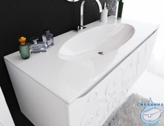 Тумба Aqwella Clarberg Elegance 100 белый глянец с раковиной Elegance 100