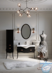 Тумба Aqwella Clarberg Borgia 110 с раковиной Brodway 110 черный