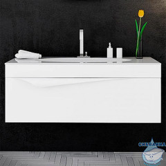 Тумба Aqwella Papyrus 120 белый  с раковиной Aqwella Elegance 120 