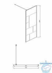 Душевое ограждение Encanto Belloblack 90 см профиль черный, стекло прозрачное EG090.6414B