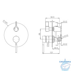 Встраиваемый смеситель для ванны Raglo R20.272.09 (графит)