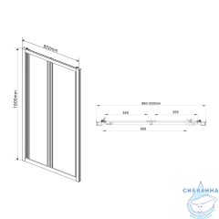 Дверь в нишу Vincea Garda 90 профиль хром, стекло прозрачное VDB-1G900CL