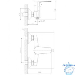 Смеситель для душа Rossinka S35-41 с душевым гарнитуром (хром)