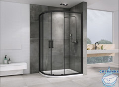 Душевое ограждение ABBER Schwarzer Diamant AG01190B 100x90 профиль черный, стекло прозрачное (без поддона)