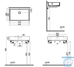 Раковина на столешницу 60 см Vitra ArchiPlan 7404B003-0012
