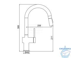 Смеситель кухни Frap F60807-9 (оружейная сталь)