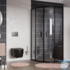 Душевое ограждение Wasserkraft Dill 90x90 61S01 профиль черный, стекло прозрачный (без поддона)