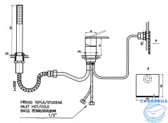 Смеситель для ванны на борт RavSlezak Лоира LR563.5Y
