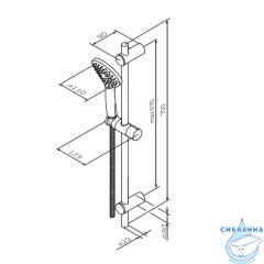 Душевой гарнитур AM.PM Gem 1 режим F0190022 (черный матовый)