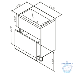 Тумба под раковину AM PM Gem 60 графит M90FSX06022GM32