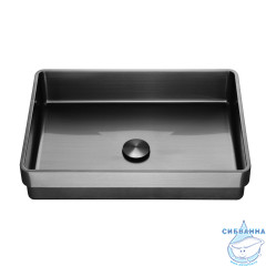 Раковина встраиваемая сверху ABBER Wasser Kreis AF2401GM оружейная сталь