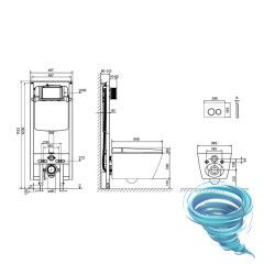 Инсталляция TECEspring с кнопкой смыва в комплекте с унитазом-биде TECEspring c сиденьем Soft close (микролифт) S955799