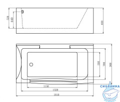 Акриовая ванна Gemy G9055 K L 181х92 с гидромассажем