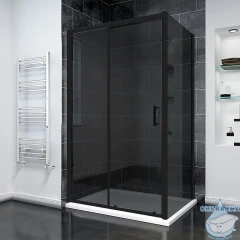 Душевое ограждение Veconi Ровиго 110x100 профиль черный, стекло тонированное RV055BT-110100-05-C8 (без поддона)