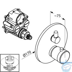 Встраиваемый смеситель для ванны Kludi Balance 528308775 (черный)
