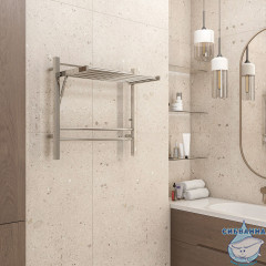 Полотенцесушитель электрический Terminus Горизонт П8 60х60 (с возможностью скрытого подключения, подключение справа) (хром)