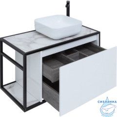 Тумба Aquanet Nova Lite Loft 90R 261651 с раковиной City-1 39 белый глянец