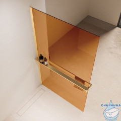 Walk-in Vincea Walk In HS 100 профиль брашированное золото, стекло янтарь VSW-1HR100GSG