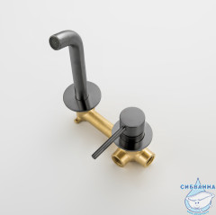 Смеситель для раковины встраиваемый Timo Saona 2372/18SM (черное золото)